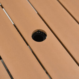 Berkfield Garden Table With Parasol Hole Brown 55X55X46.5 Cm Poly Rattan - thumbnail 8