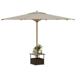 Berkfield Garden Table With Parasol Hole Brown 55X55X46.5 Cm Poly Rattan - thumbnail 4