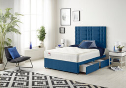 Somnior Beds Somnior Bliss Plush Navy 6Ft Memory Foam Divan Bed With 2 Drawers, Mattress & Headboard - Super King - thumbnail 3