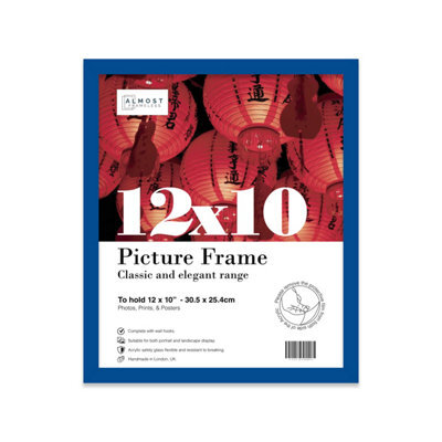 12X10 Blue Picture Frame (30.5 X 25.4Cm) Poster, Photo, Artwork, Gallery Wall Or Print - image 1