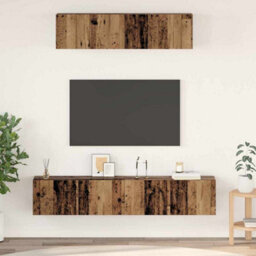 Berkfield Tv Cabinet Set 4 Pcs Old Wood Medium Engineered Wood - thumbnail 1