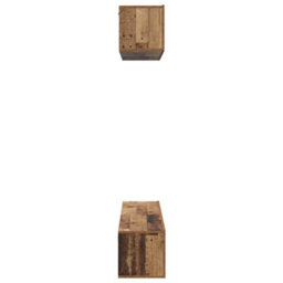 Berkfield Tv Cabinet Set 4 Pcs Old Wood Medium Engineered Wood - thumbnail 8