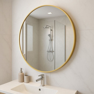 Jōbū Jobu Home - Rei, Round Black Metal Circle Mirror - 70Cm X 70Cm - image 1