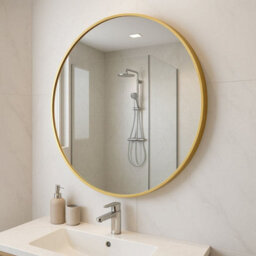 Jōbū Jobu Home - Rei, Round Black Metal Circle Mirror - 70Cm X 70Cm - thumbnail 1