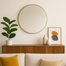 Jōbū Jobu Home - Rei, Round Black Metal Circle Mirror - 70Cm X 70Cm - thumbnail 4