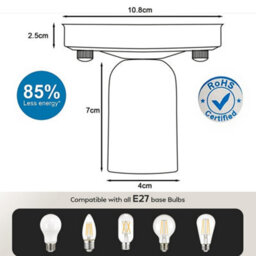 2 Pack Of Single Head Ceiling Lamp Retro Flush Mount E27 Lamp Holder Light Fixture For Bedroom Living Room Hallway - thumbnail 4