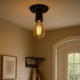 2 Pack Of Single Head Ceiling Lamp Retro Flush Mount E27 Lamp Holder Light Fixture For Bedroom Living Room Hallway - thumbnail 6
