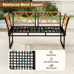 Gainoom 7 Piece Outdoor Conversation Set Metal Sectional Sofa Set W/ Cushions & Bungee Rope Seat - thumbnail 9