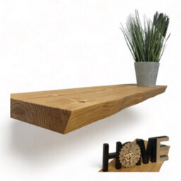 MKGT Set Of 2 Live Edge Rustic Wall Shelves Ideal For Kitchen Room Deco Shelf (Rustic Pine, 110 Cm Long) - thumbnail 2