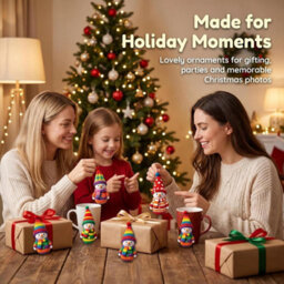 CLEFFNS 16Pcs Colorful Snowman Christmas Ornaments 2D Flat Wooden Snowman Pendants With Colorful Winter Print For Christmas Tree - thumbnail 8