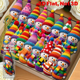 CLEFFNS 16Pcs Colorful Snowman Christmas Ornaments 2D Flat Wooden Snowman Pendants With Colorful Winter Print For Christmas Tree - thumbnail 2