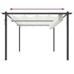 Berkfield Garden Gazebo With Retractable Roof 4X3 M Cream - thumbnail 5