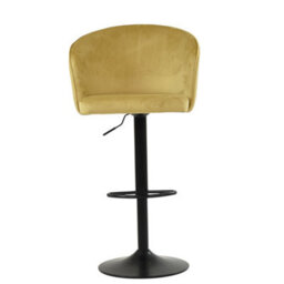 Lakeland Furniture Novara Camel Cream Velvet Black Gas Lift Base Bar Stool