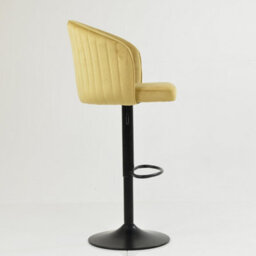 Lakeland Furniture Novara Camel Cream Velvet Black Gas Lift Base Bar Stool - thumbnail 5