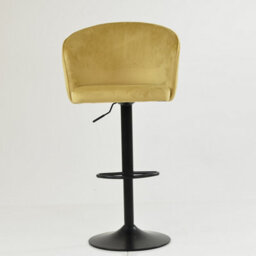 Lakeland Furniture Novara Camel Cream Velvet Black Gas Lift Base Bar Stool - thumbnail 3