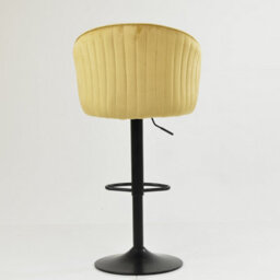 Lakeland Furniture Novara Camel Cream Velvet Black Gas Lift Base Bar Stool - thumbnail 6