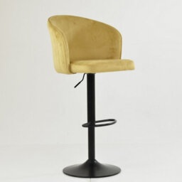 Lakeland Furniture Novara Camel Cream Velvet Black Gas Lift Base Bar Stool - thumbnail 4