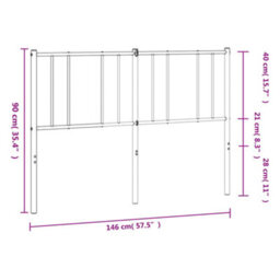 Berkfield Metal Headboard Black 140 Cm - thumbnail 8