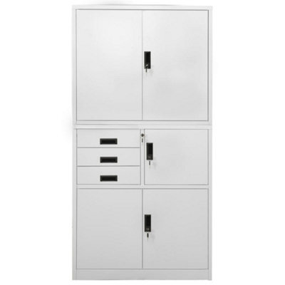 Berkfield Durable Office Cabinet Light Grey 90X40X180 Cm Steel - image 1