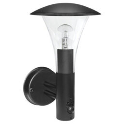 Long Life Lamps Company Outdoor Garden Black Finish Stainless Steel Pir Wall Light Ip44 Zlc050