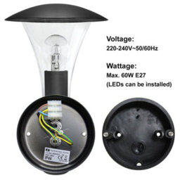 Long Life Lamps Company Outdoor Garden Black Finish Stainless Steel Pir Wall Light Ip44 Zlc050 - thumbnail 7