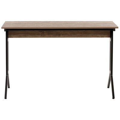 Beliani 120 X 48 Cm Modern Industrial Home Office Desk Taupe Wood Top - image 1