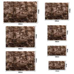 Fluffy Soft Carpet Large Shaggy Rug Anti-Slip Bedroom Living Room Floor Mats Grey 240X340Cm - thumbnail 3