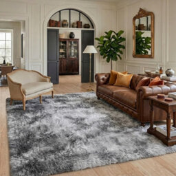 Fluffy Soft Carpet Large Shaggy Rug Anti-Slip Bedroom Living Room Floor Mats Grey 240X340Cm - thumbnail 5