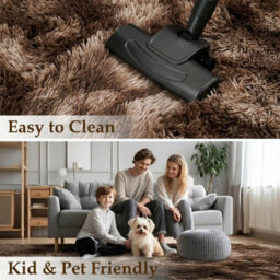 Fluffy Soft Carpet Large Shaggy Rug Anti-Slip Bedroom Living Room Floor Mats Grey 240X340Cm - thumbnail 8