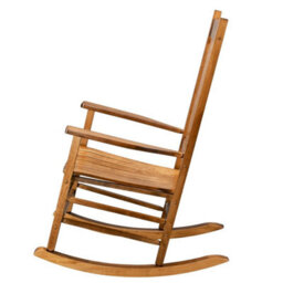 Outdoor Wood Rocking Chair With Back For Patio Garden Balcony Poolside Natural - thumbnail 4