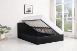 Kosy Koala Ottoman Storage Leather Bed Side Lift Black 3Ft Single Bed - thumbnail 2