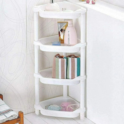 4 Tier Shower Caddy Shelf Corner Bath Storage Holder Rack Bathroom Organizer - image 1