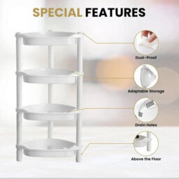 4 Tier Shower Caddy Shelf Corner Bath Storage Holder Rack Bathroom Organizer - thumbnail 5