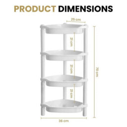 4 Tier Shower Caddy Shelf Corner Bath Storage Holder Rack Bathroom Organizer - thumbnail 2