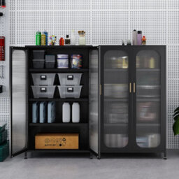 5-Tier Tall Kitchen Pantry With Adjustable Shelves-Black - thumbnail 6