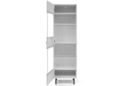 Arte Veroli 04 Tall Display Cabinet - Modern Elegance In White And Marble Finish - W600mm X H2000mm X D410mm - thumbnail 2