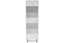 Arte Veroli 04 Tall Display Cabinet - Modern Elegance In White And Marble Finish - W600mm X H2000mm X D410mm - thumbnail 3