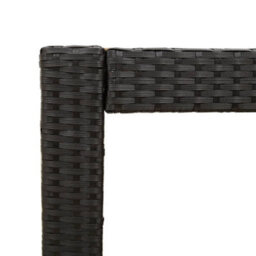 Vidaxl Garden Side Table With Wooden Top Black 60X40X75 Cm Poly Rattan - thumbnail 9