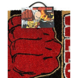 One Punch Man One Knock Is More Than Enough Welcome Saitama Door Mat Red/black (One Size) - thumbnail 2