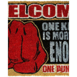 One Punch Man One Knock Is More Than Enough Welcome Saitama Door Mat Red/black (One Size) - thumbnail 3