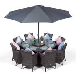 That's Furniture Savannah Round 8 Seater Rattan Patio Dining Set - Grey - thumbnail 1