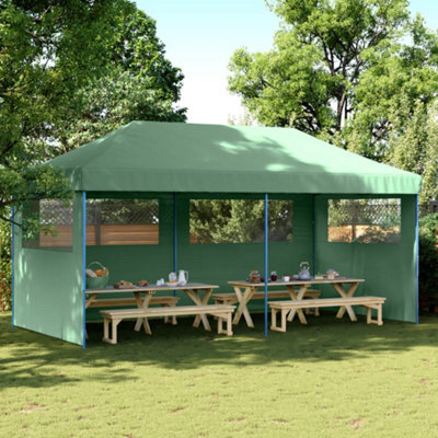 Walplus Foldable Party Tent Garden Gazebo Canopy Pop-Up With 3 Sidewalls Green - image 1