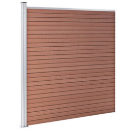 Berkfield Wpc Fence Set 9 Square + 1 Slanted 1657X186 Cm Brown - thumbnail 7