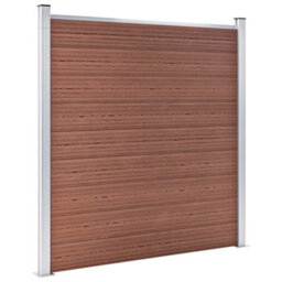 Berkfield Wpc Fence Set 9 Square + 1 Slanted 1657X186 Cm Brown - thumbnail 3