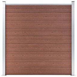 Berkfield Wpc Fence Set 9 Square + 1 Slanted 1657X186 Cm Brown - thumbnail 2