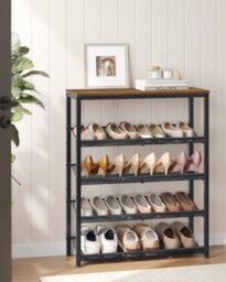 LEDREM Shoe Rack, 5-Tier Shoe Storage With Shelves And Large Top, Adjustable Mesh Shelves, Space-Saving For Entryway, Hallway, Steel - thumbnail 7
