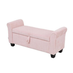 Corduroy Storage Bench Ottoman Footstool Lift Up Seat Bedroom - thumbnail 4