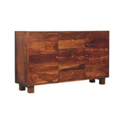 Wyld Haus Bologna Large Sheesham Sideboard, 3 Drawers 2 Doors, Chestnut Finish - thumbnail 3