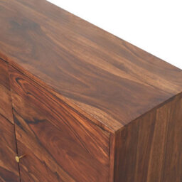 Wyld Haus Bologna Large Sheesham Sideboard, 3 Drawers 2 Doors, Chestnut Finish - thumbnail 6