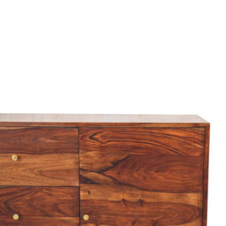 Wyld Haus Bologna Large Sheesham Sideboard, 3 Drawers 2 Doors, Chestnut Finish - thumbnail 5
